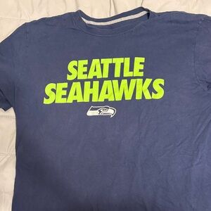 Nike Blue and Neon Green Seattle Seahawks Tee